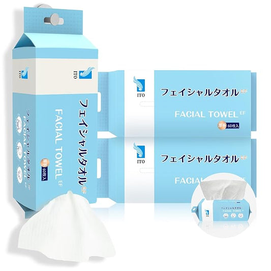 ITO Disposable Face Towel, Ultra-Soft 1-Second Quick-Dry Face Towels, Gentle