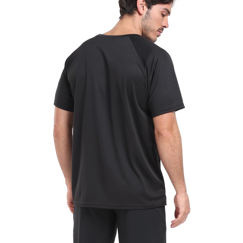 HovSiyla 5 Pack Athletic Shirts Men Sport Moisture Wicking Tops Gym Running Stripes Activewear Workout Casual T Shirts Black Burgundy Navy White Green Small