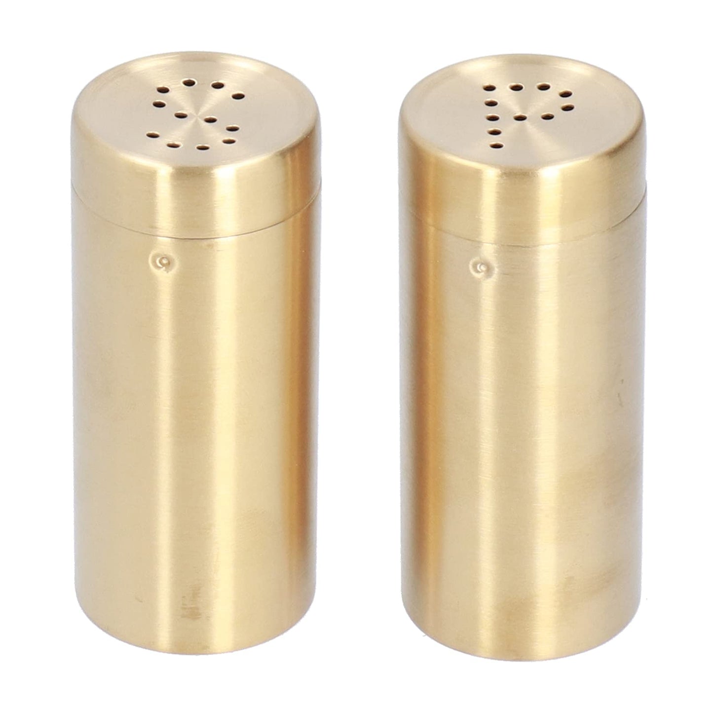 2pcs Salt and Pepper Shakers, Gold Salt And Pepper Shakers Pepper Spice Shakers Stainless Steel Seasoning Bottle Condiment Jar with Cover Ideal For Spices Condiments Herbs