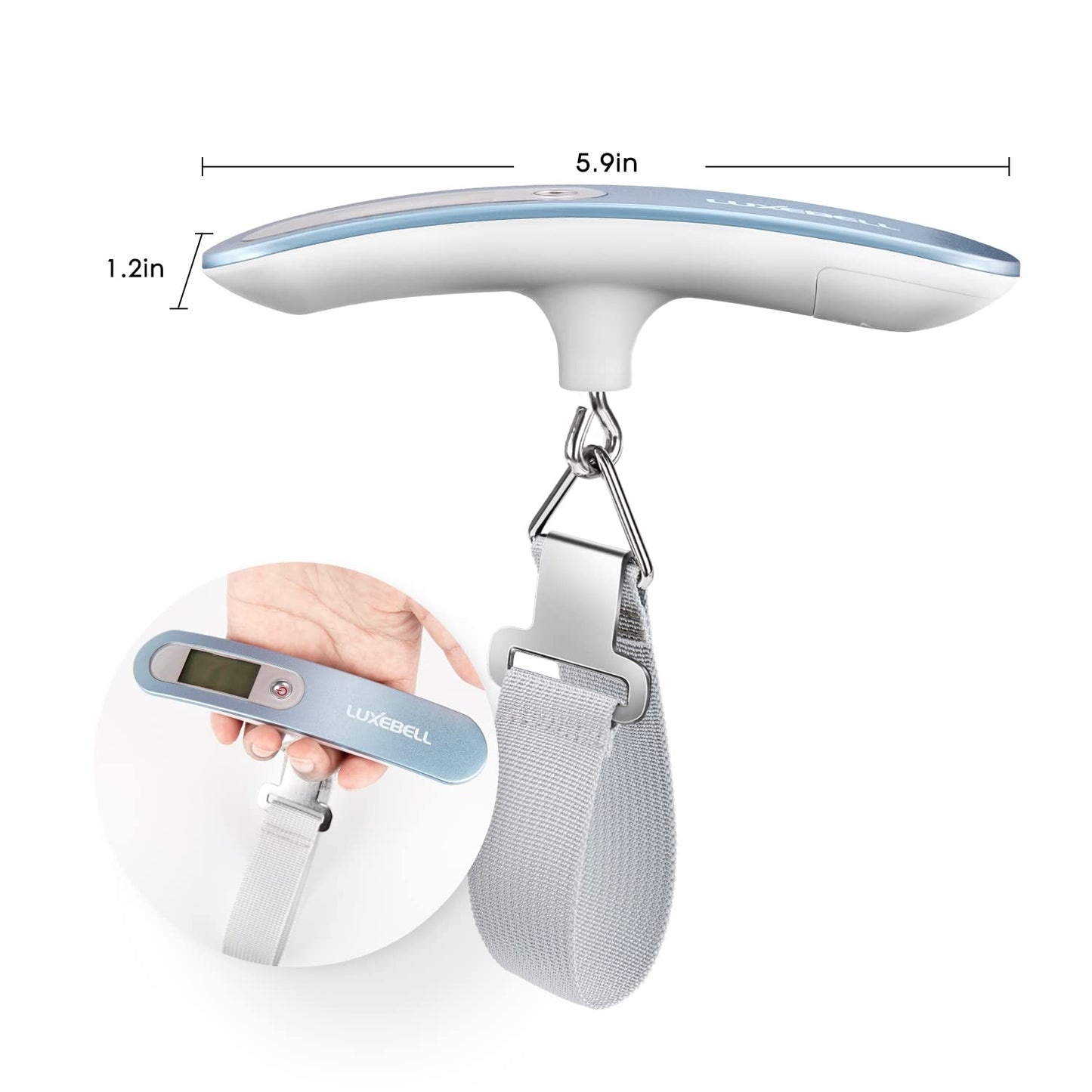 Digital Luggage Scale Vacation Travel Essentials Accessories Gifts for Traveler Portable Suitcase Handheld Weight Scale 110 lbs Hanging Baggage Travel Must Haves