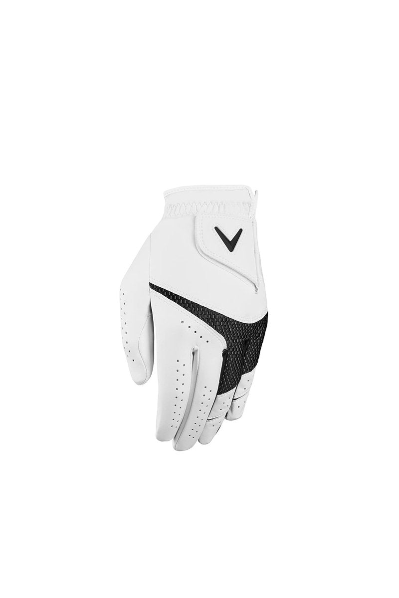 Callaway Golf Weather Spann Glove (Worn on Left Hand,White,Large,Cadet (Short Fingers))