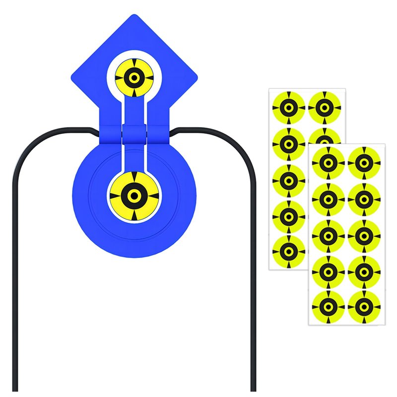 Atflbox Double Reaction Self-Healing Resetting Target, Diamond and Circular Shapes High Caliber Spinner Target, Shooting Targets for Rimfire, Rifle, Pistol, Airgun, Handgun (Blue)