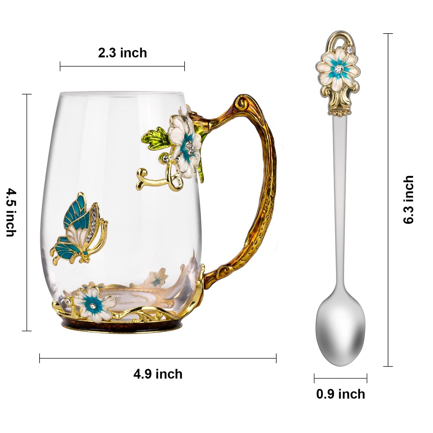 OEAGO Gifts for Mom Women Valentines Day Gifts for Her Glass Coffee Enamels Mug Best Birthday Valentine's for Girlfriend Wife Mothers Day from Daughter Son Tea Cup Stocking Stuffers Christmas