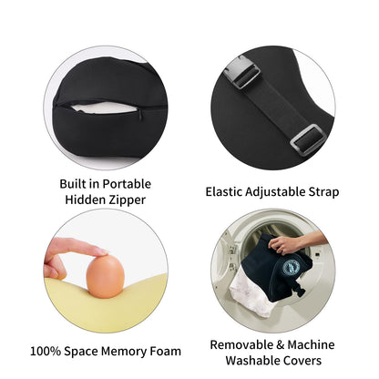 SPRFUFLY Make Relaxing Car Headrest Pillow, Car Pillow for Driving with Adjustable Strap, Breathable Removable Cover & Ergonomic Design - Softness Travel Car Neck Support Pillow(Black, 1PC)