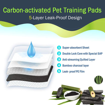 Dono Pet Training Pads Carbon Puppy Pee Wee Toilet Trainer Pads Super Absorbent Deodorizing Heavy Duty Dog Pads 25PCS