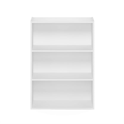 Furinno Pasir 3-Tier Open Shelf Bookcase, Plain White