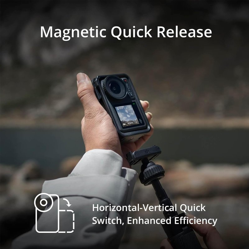 DJI Osmo Action 4 Standard Combo with Multi-accessory in One Kit, 4K/120fps UHD Video Waterproof Action Camera with 64G Card and 2 Extra Batteries, Recording with Image Stabilizing for Sports/Vlogging