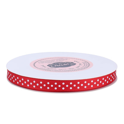 VATIN Polka Dot Craft Ribbon,3/8 Inch,10-Yard Spool,Red with White Dots,Use for Gift Wrapping,Party Decoration,All Crafting and Sewing