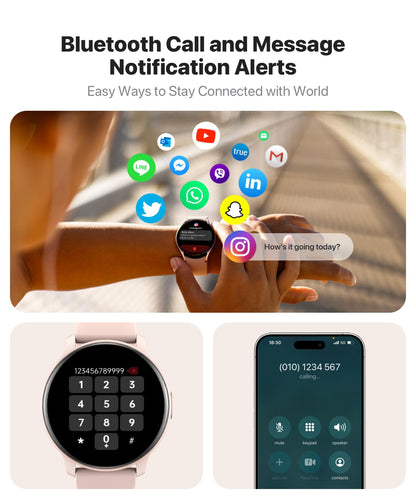 JeeJTek Smart Watch, HD Smartwatch for Men Women (Answer/Make Calls), Fitness Watch with 100+ Sport Modes, IP68 Waterproof/Heart Rate/Sleep Monitor, Activity Trackers for iOS/Android