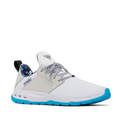Columbia Men's Tamiami PFG Boat Shoe, White/Ocean Blue, 10