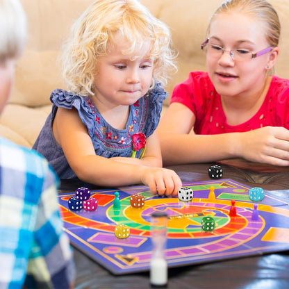 DIYDEC 100pcs 16mm Game Bulk Dice 10 Colors Acrylic 6 Sided Dice Set for Classroom Teaching Math Learning Standard Dice for Party Family Board Games