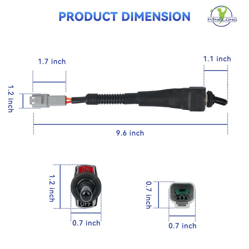 Panglong Golf Cart 48V Tow Run Switch, Include Switch and Harness, Suitable for 1995-UP 48V Club Car DS Electric Golf Cart, OEM Refer #101908101,1019081-01