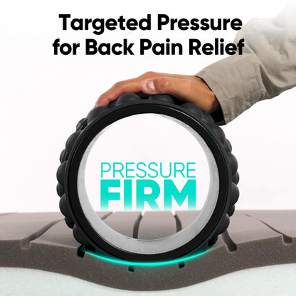 FitBeast Back Roller, Back Wheel Foam Roller - Targeted Muscle Roller for Deep Tissue Massage, Back Stretcher (9'', Black)