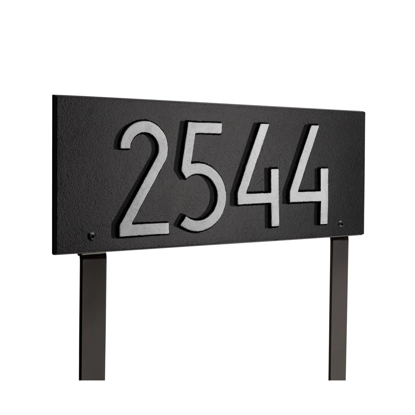 Whitehall Personalized Cast Metal Lawn Mounted Address Sign - The Mid-Century Modern Rectangle Plaque. Made in the USA. Display your address Custom house number sign.