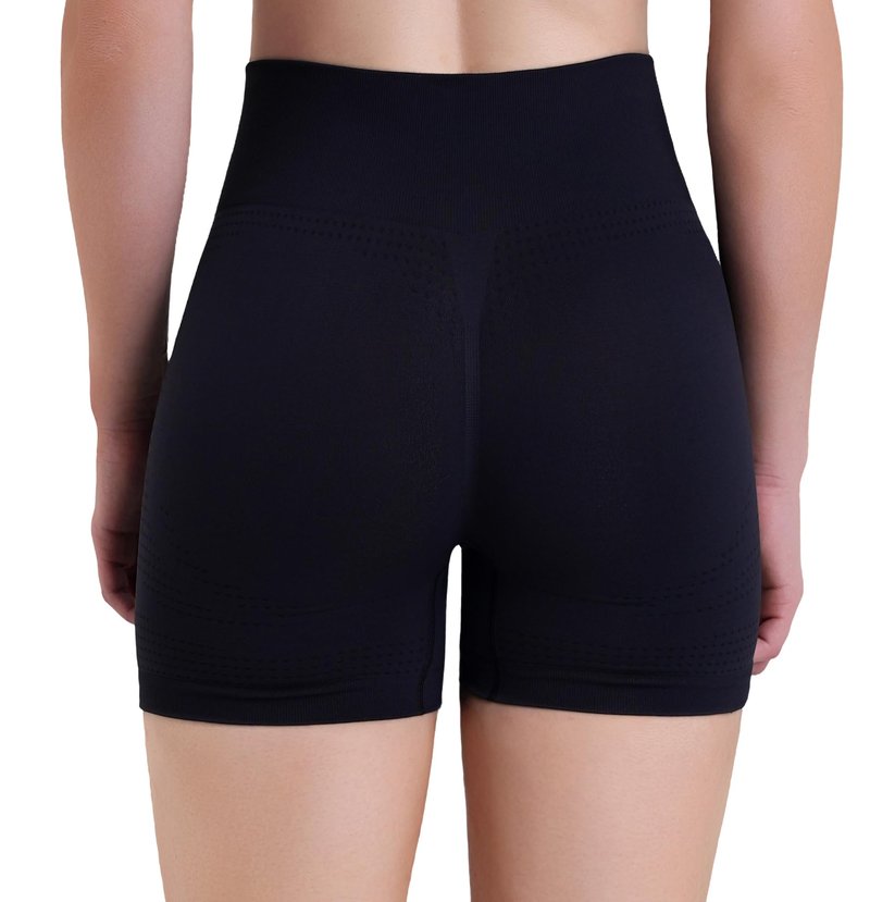 Sunzel Women's Hidden Scrunch Butt Lifting Biker Shorts with Tummy Control - High Waisted Mesh Breathable 4”Yoga Shorts for Workout, Gym, Running & Lounge,Black,Medium