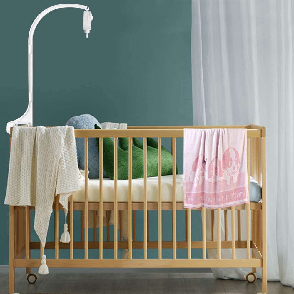 AIFUDA 25 Inch Baby Cot Mobile, Musical Cot Mobile for Babies Infant Crib Mobile for Nursery Decor Bed Bell Holder with Rotating Music Box