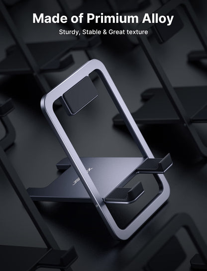 JSAUX Universal Tablet Stand, Portable Foldable Tablet Holder for Desk Compatible with iPad mini/Air, Samsung Galaxy Tab, Kindle Fire, Steam Deck, Switch 2, ROG Ally, iPhone and Other Tablets-Gray