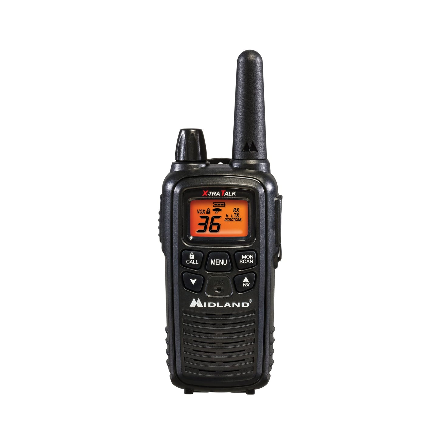 Midland LXT600BBX4 FRS Business Walkie Talkies - Long Range 36-Channel Two-Way Radios with Headsets and Charging Base, NOAA Weather Alerts (8-Pack, Black)