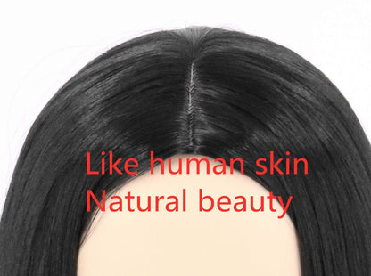 Topcosplay Women's Long Black Straight Wig Cosplay Wig Halloween Costume Wigs (Black)