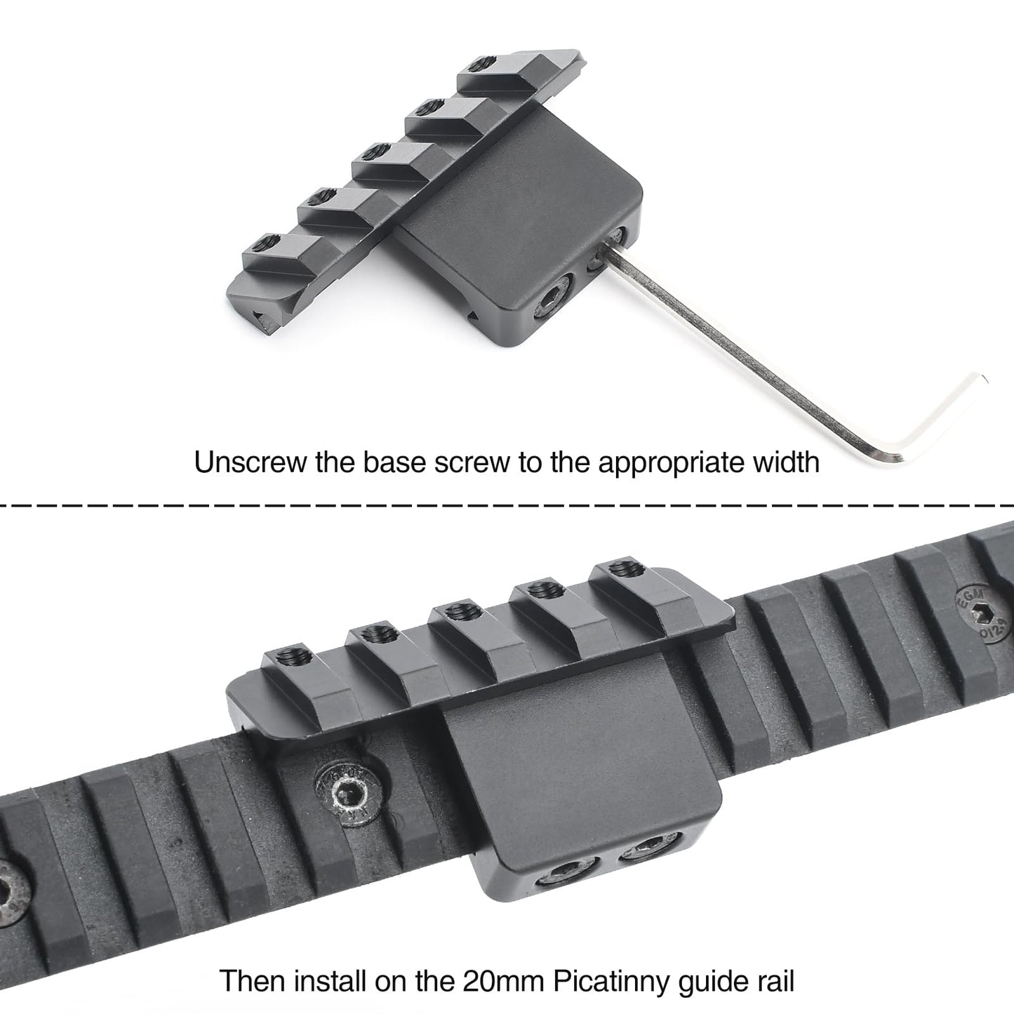 NECARL 45 Degree Offset Picatinny Rail Light Mount for M300 M600 Serises Scout Light Weaponlight, Adjustable Positions Offset Tactical Flashlight Mount, Fit for M1913 20mm Picatinny Rail