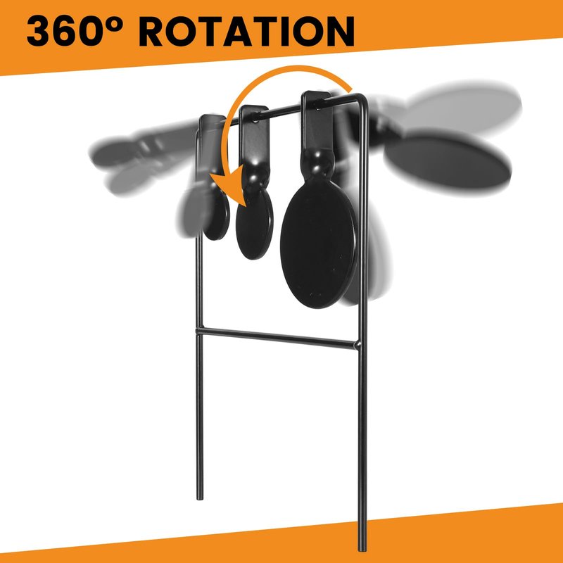 Highwild Triple Gong Spinner Target - Rated for .22 Rimfire Rifles and .22 Handguns - No Assembly Required