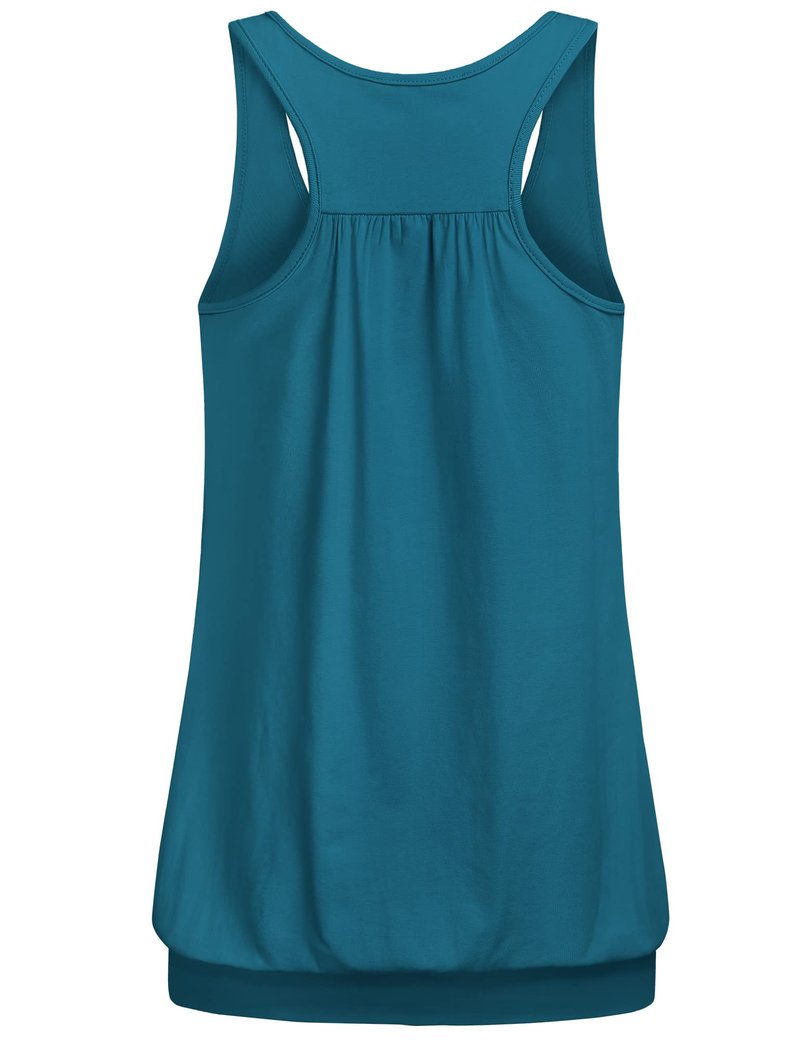Miusey Tunic Workout Tops for Women Racerback Tank Tops Athletic Loose Fitting Tank Tops Yoga Shirts Gym Clothes Dark Cyan Medium