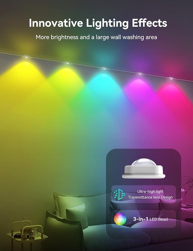 Permanent Outdoor Lights, 150ft Smart IC+RGB Outdoor Christmas Lights with 108 LED, IP67 Waterproof LED Eaves Lighting with DIY Scene Modes for Halloween Holiday Decor, Smart APP & Remote Control