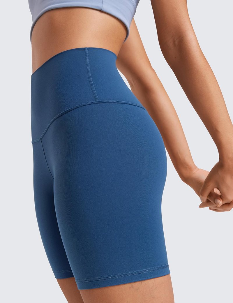 CRZ YOGA ButterLuxe Biker Shorts 6" - High Waisted Workout Running Volleyball Spandex Yoga Womens French Navy Small