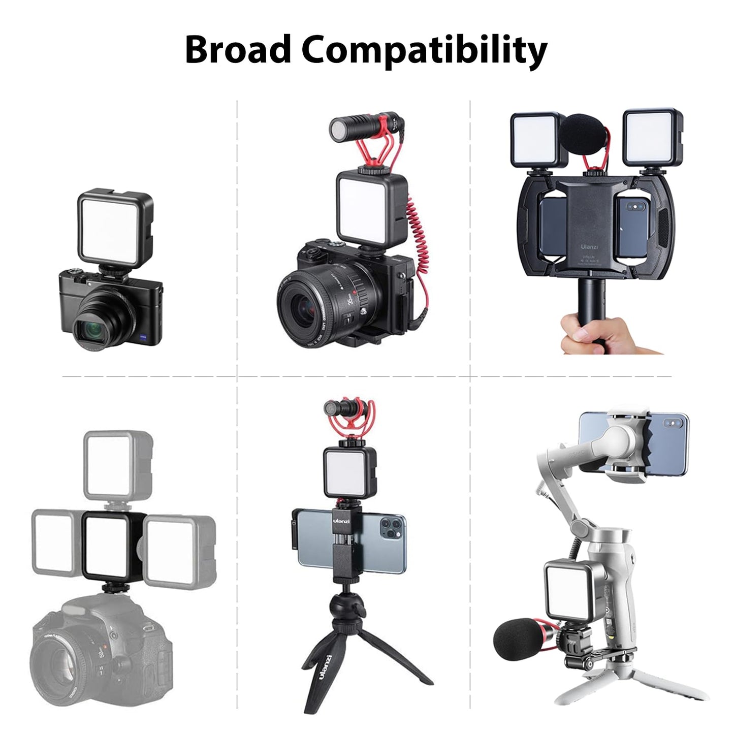 ULANZI VL49 Camera Light, Led Video Light Dimmable with 2000 mAh Battery, Portable Light Photography Rechargeable, Brightness Adjustable for Youtube,Studio,Livestreaming,DSRL,Camcorder Shooting