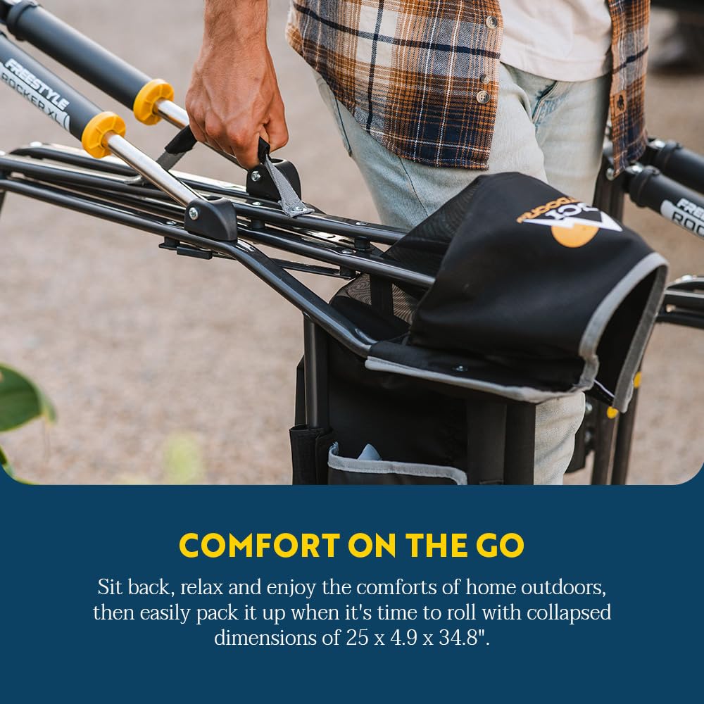 GCI OUTDOOR Freestyle Rocker XL Portable Folding Rocking Chair and Outdoor Camping Chair