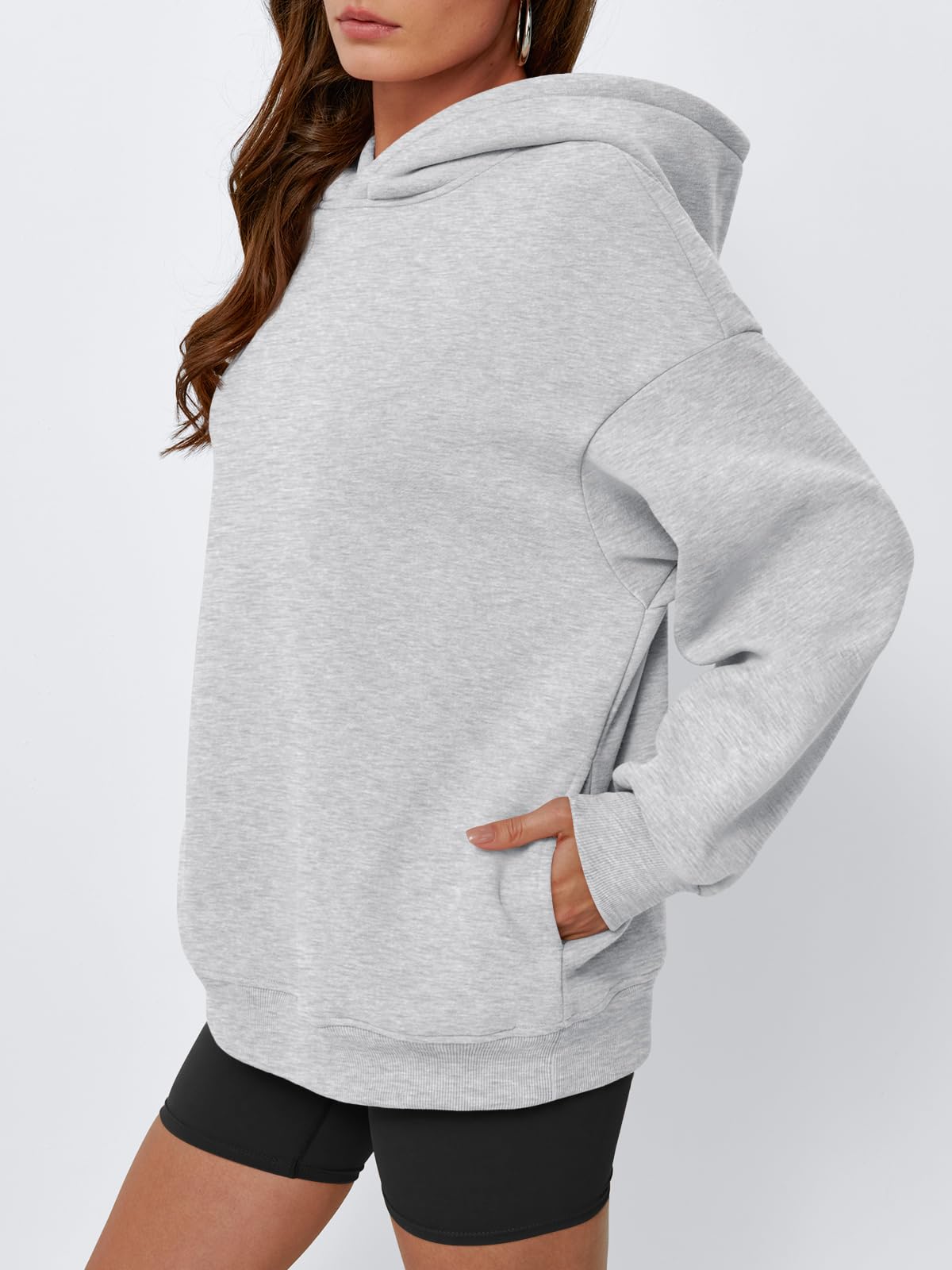 EFAN Womens Oversized Hoodies Fleece Hooded Sweatshirts Casual Comfy Tops Fall Fashion Outfits 2025 Cute Clothes with Pockets Grey M