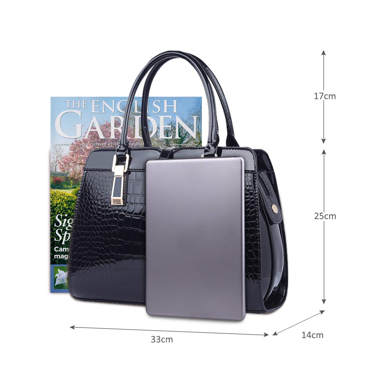 Nicole&Doris Ladies Handbags Fashion Zipper top Handle Bag Leather Shoulder Messenger Bag for Women(Black)