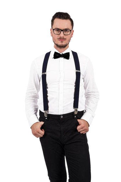 Decalen Mens Braces with Very Strong Metal Clips Wide 4 cm 1.5 inch Heavy Duty Suspenders One Size Fits All Men and Women Adjustable and Elastic X Form (Black 1)