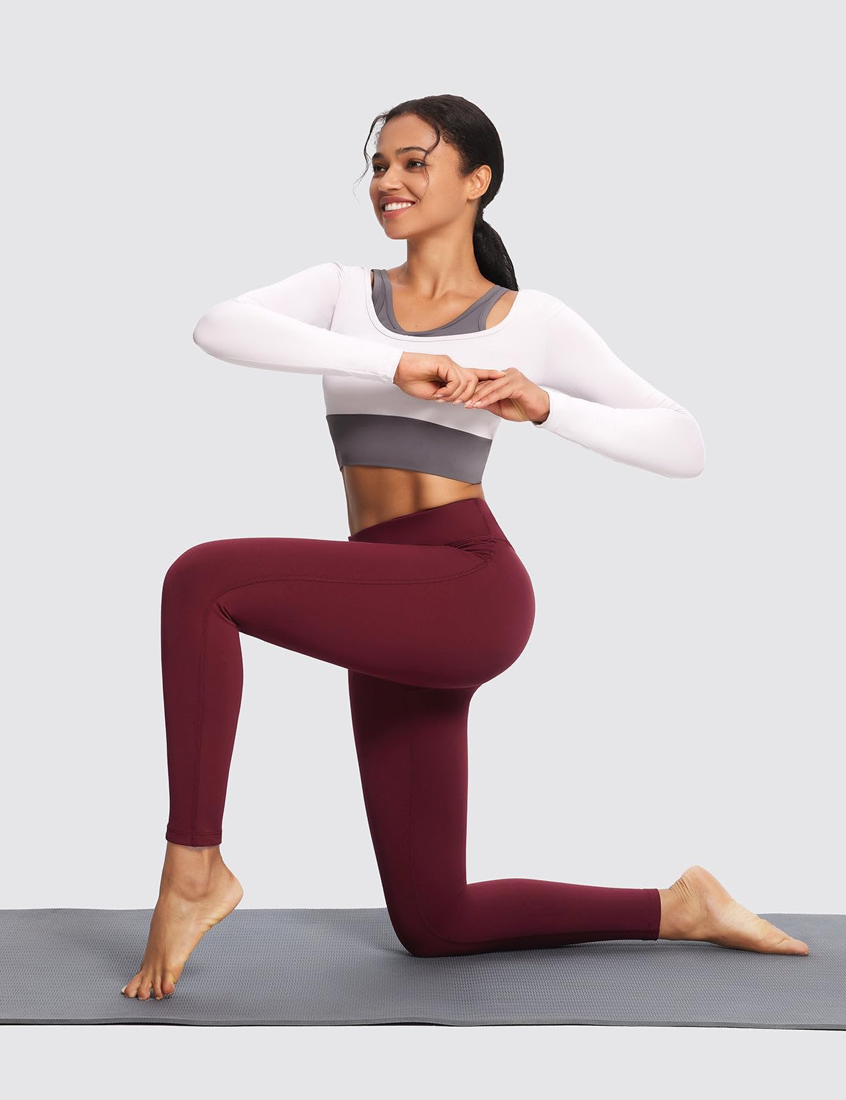 baleaf Winter Clothing for Women Leggings Fleece Lined Tights Thermal Warm Thick Yoga Pants Cold Weather Gear Ruby Wine XXXL