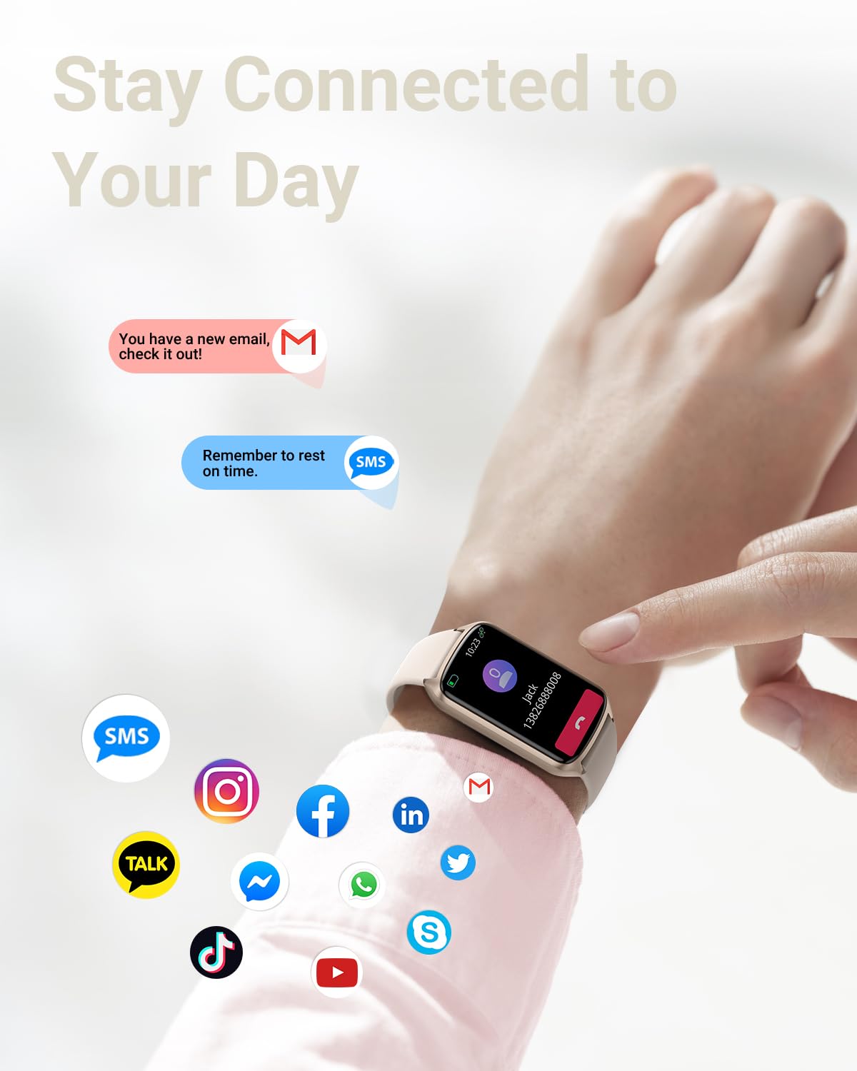 Amzhero Health Fitness Tracker with 24/7 Heart Rate, Blood Oxygen, Blood Pressure, Sleep Tracker, 5ATM Waterproof Activity Trackers with Step Tracker, Pedometer (S & L Bands Included)