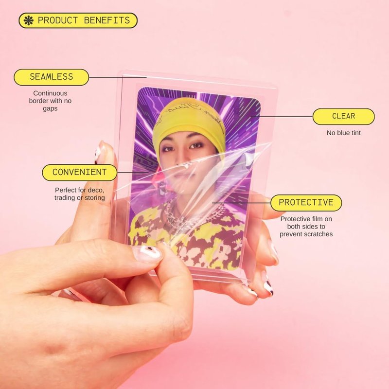 Mandu Deco Toploaders for Kpop Album Photocards - PVC Free, 3" x 4" | Pack of 25