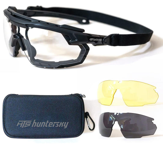 HTS HUNTERSKY Protective Gear Motorcycle anti fog riding Goggles eyewear for men S57, Military eye pro Tactical Shooting padded Glasses airsoft Dustproof Windproof