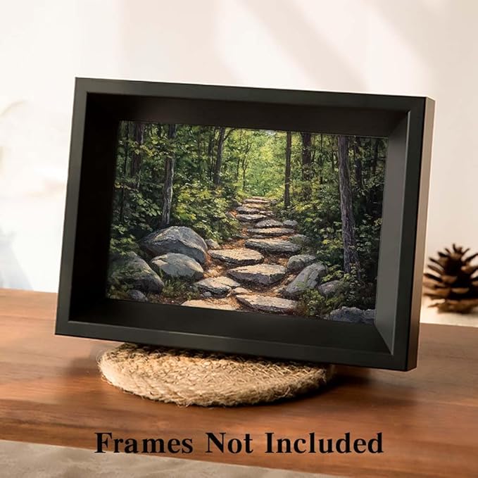 Yesad Nature Wall Art, Forest Path Landscape Wall Decor, Modern Farmhouse Canvas Art Abstract Botanical Canvas Décor Home Decorations for Living Room Bedroom (Unframed,30”x20”, Path)