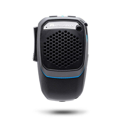 Midland - Microphone Wireless, Bluetooth Microphone Dual Mike for CB Radio & Hands-Free Truck/Car/Camper, Analog & Digital, 3W Super Bass Speaker, DSP, Mounting Support, Light Ring, USB Charging Cable