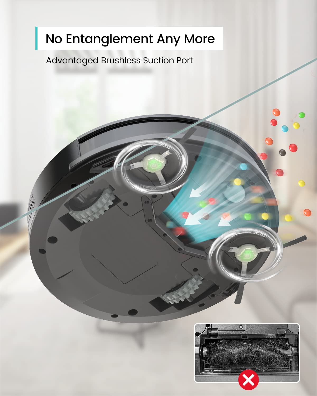 Lefant M210 Pro Robot Vacuum, Slim Quiet, 3 Adjustable Suction Levels, 6 Modes, Robot Vacuum Cleaner for Pet Hair, Hard Floors & Low Carpets, Self-Charging, WiFi/App/Alexa Control, Gray