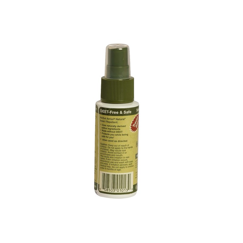 Herbal Armor DEET-Free Pump Spray 2 oz. Travel Size Insect Repellent, Plant-Based and All Natural, Safe for Family and Pets, Mosquito and Bug Protection