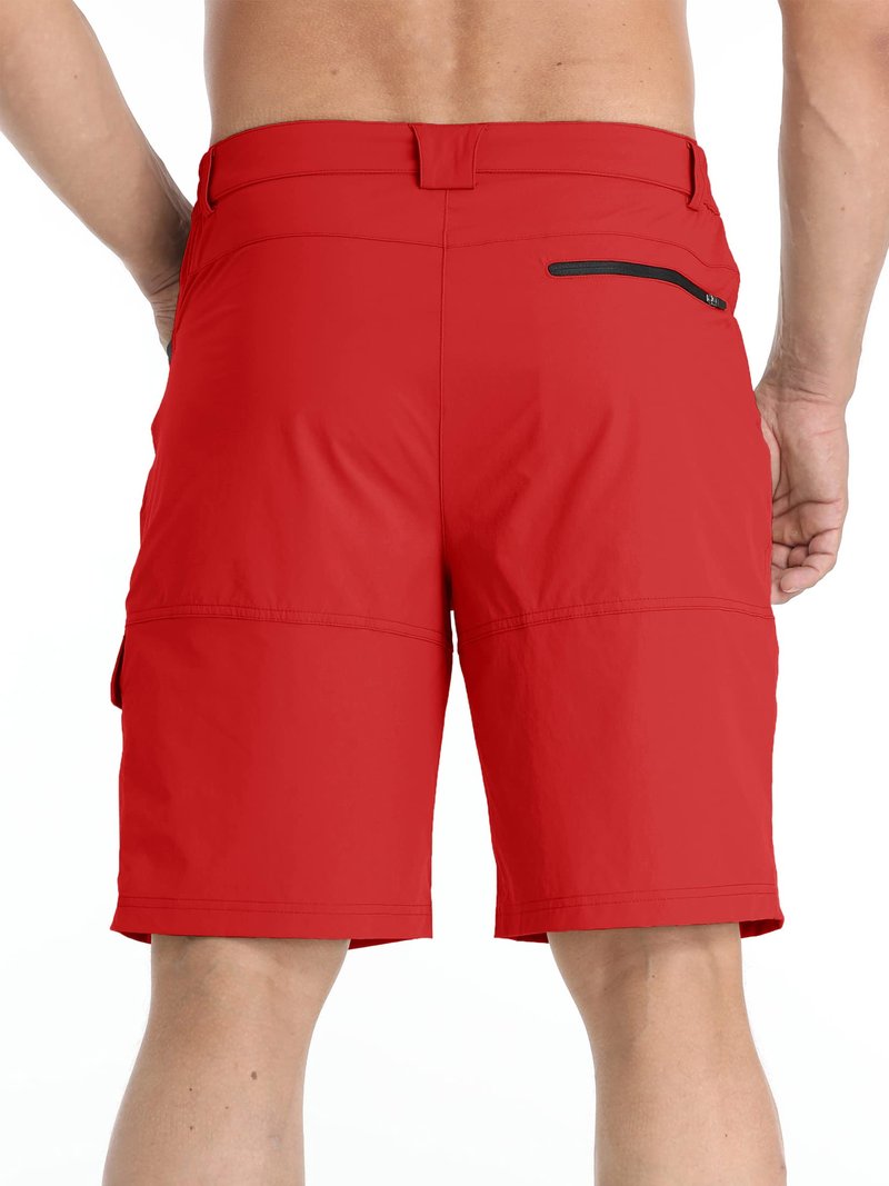 TACVASEN Mens Cargo Shorts Casual Dress Hiking Shorts Quick Dry Outdoor Waterproof Lightweight Tactical Work Fishing Travel Summer Red 40