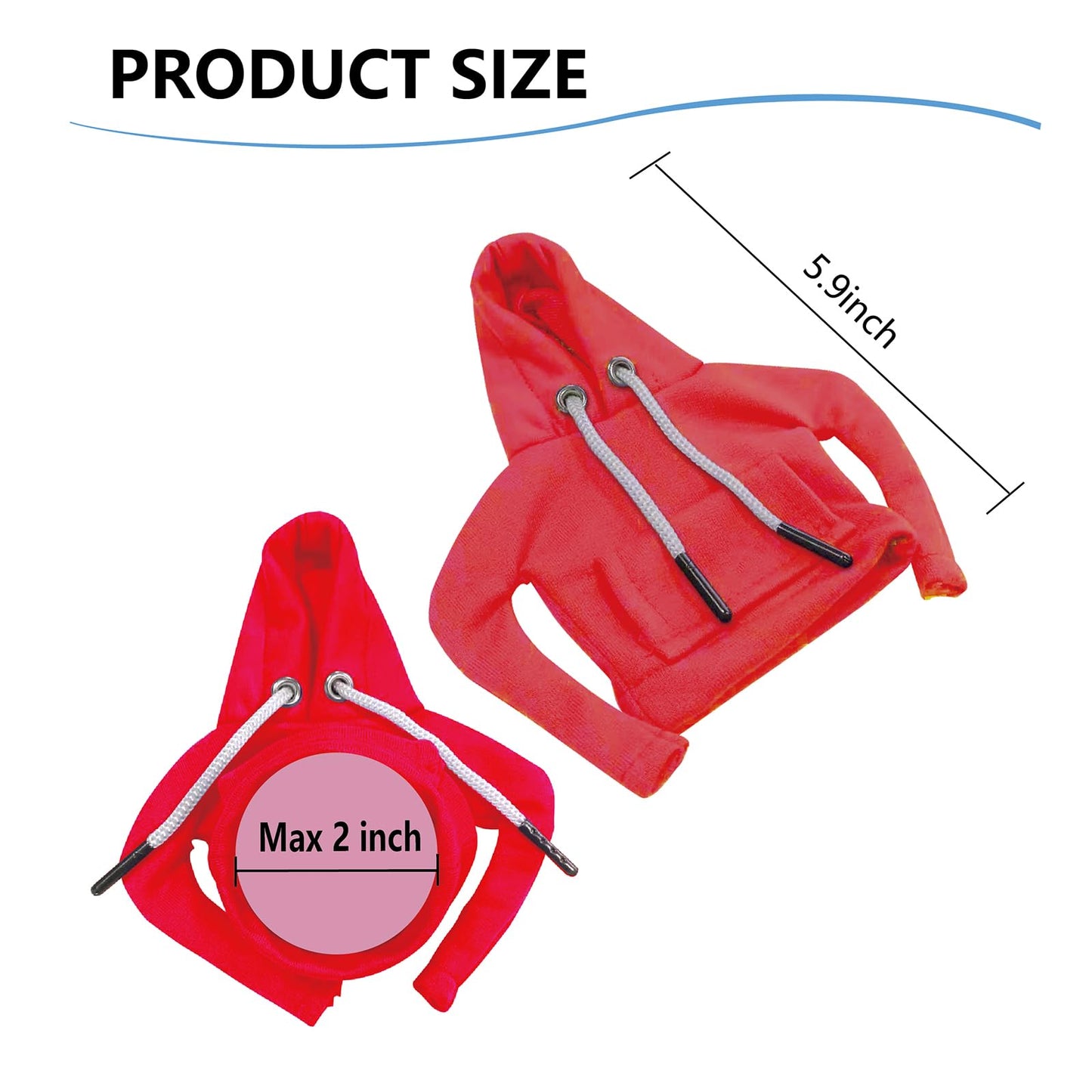 ECDREAM 2Pcs Gear Shift Hoodie,Car Shift Knob Hoodie,Funny Car Gear Shift Cover,Automotive Interior Accessories and Decorations（Blue and Red）