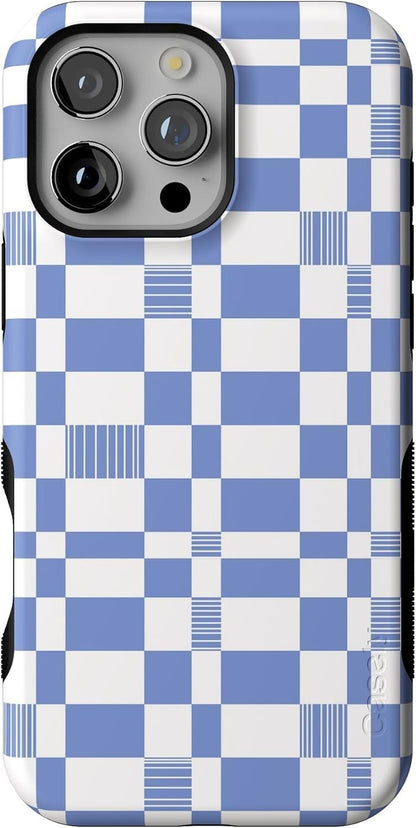 Casely iPhone 16 Pro Case | Fit Check | Neutral Checkerboard | Compatible with MagSafe | Bold Protective Design