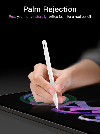 Stylus Pen for iPad (2018-2025), USB-C Fast Charging Pencil, Pixel-Perfect Tilt Sensitivity for Apple iPad 11/10/9/8/7/6/A16, ipad Mini 7/6/5, Air M3/M2 11"/13"/5/4/3, i-Pad Pro M4 13"/12.9″/11″