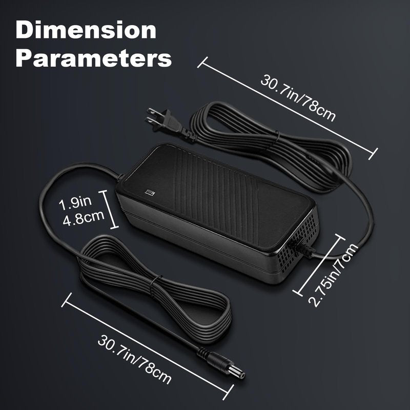 42V 2A Charger, 36V Battery Charger for 10S Battery Ebike, Efficient Fast Charging, Multiple Safety Protection, Electric Bike Fast Charger for Hiboy, Apex, XR Ultra, Pocket Mod, Sports Mod