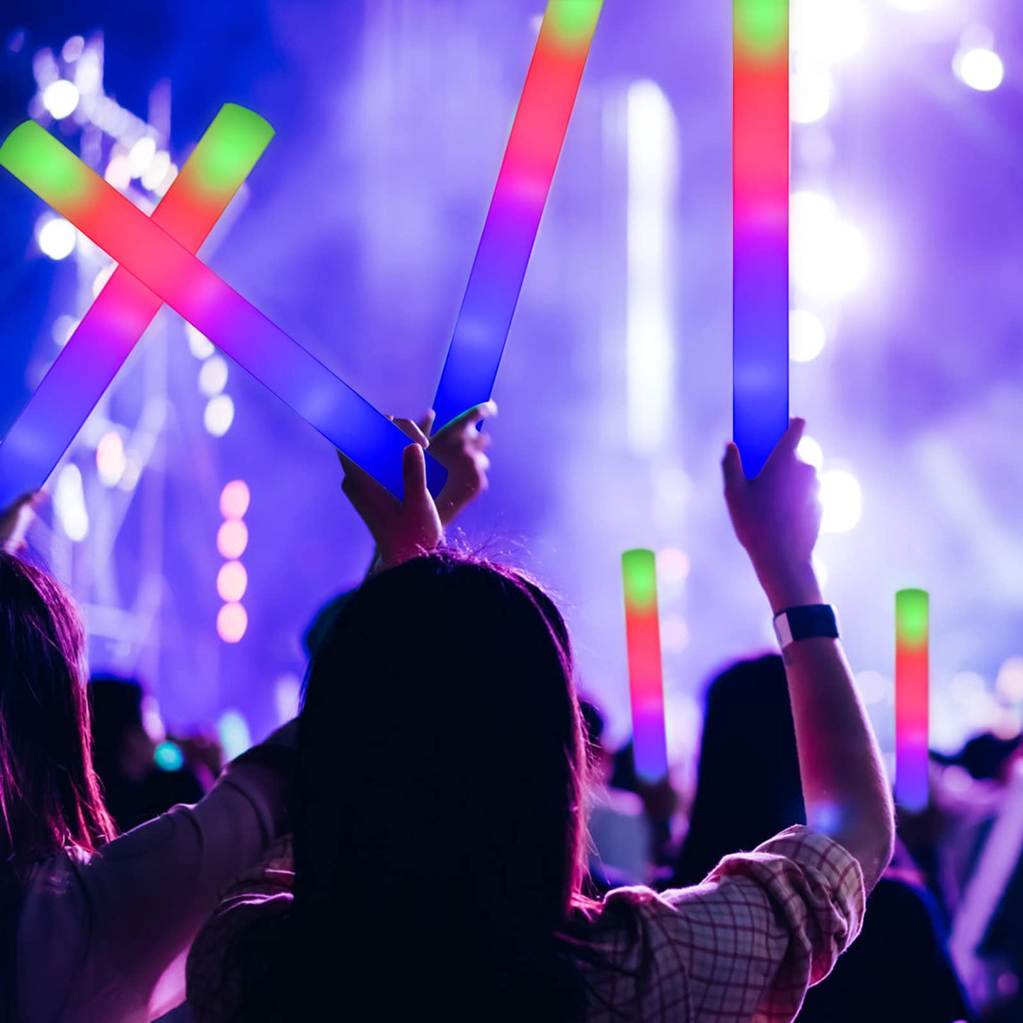 LifBetter Glow Sticks Bulk - 20Pcs LED Foam Sticks Glow Batons with Three Modes Party Flashing Light DJ Wands,for Festivals,Parties, Raves,Concert,Halloween