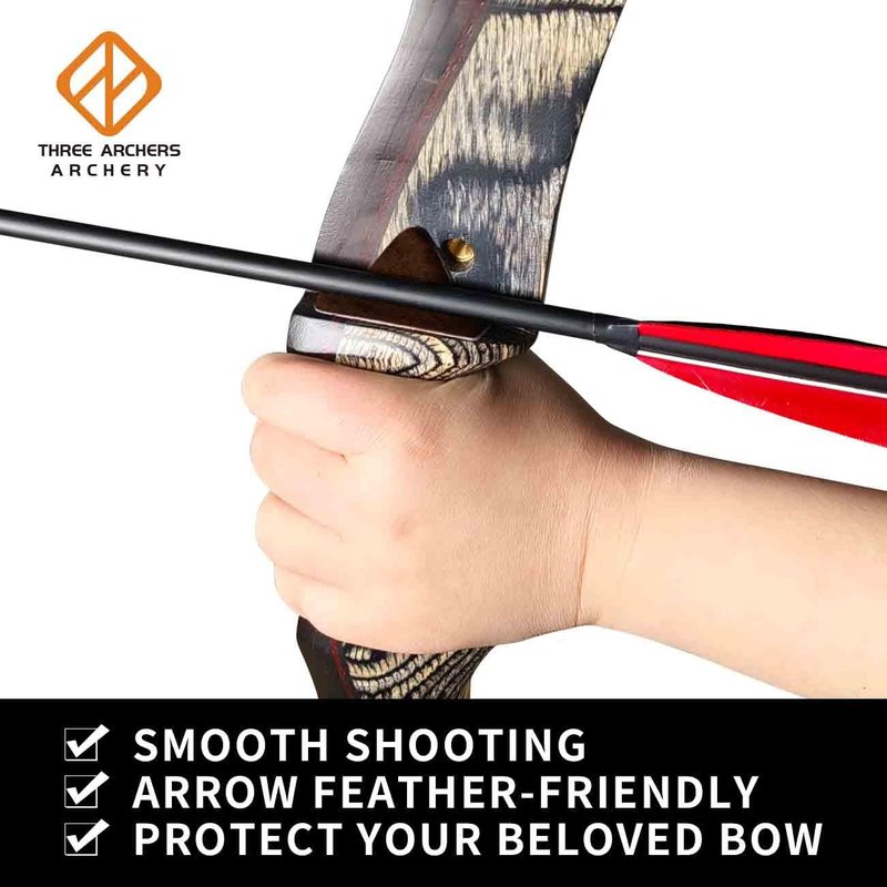 THREE ARCHERS Fur Arrow Rest Stick on Recurve Bow Riser Adhesive Backed Sticker on Longbow for Recurve Bow Hunting Shooting（4 Pairs）