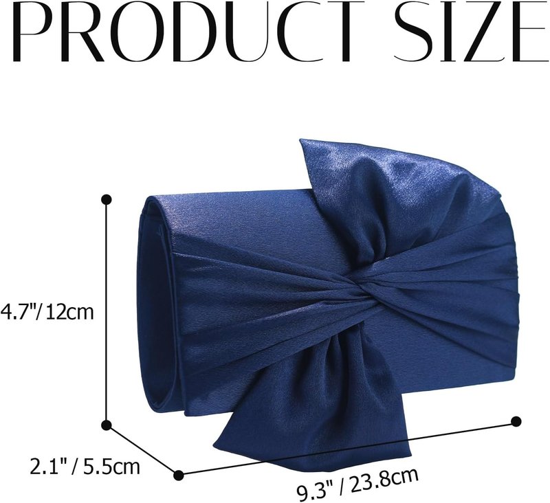 Satin Evening Bag - Elegant Bow Flap Clutch Purse for Women | Perfect for Formal, Party, Prom, Wedding