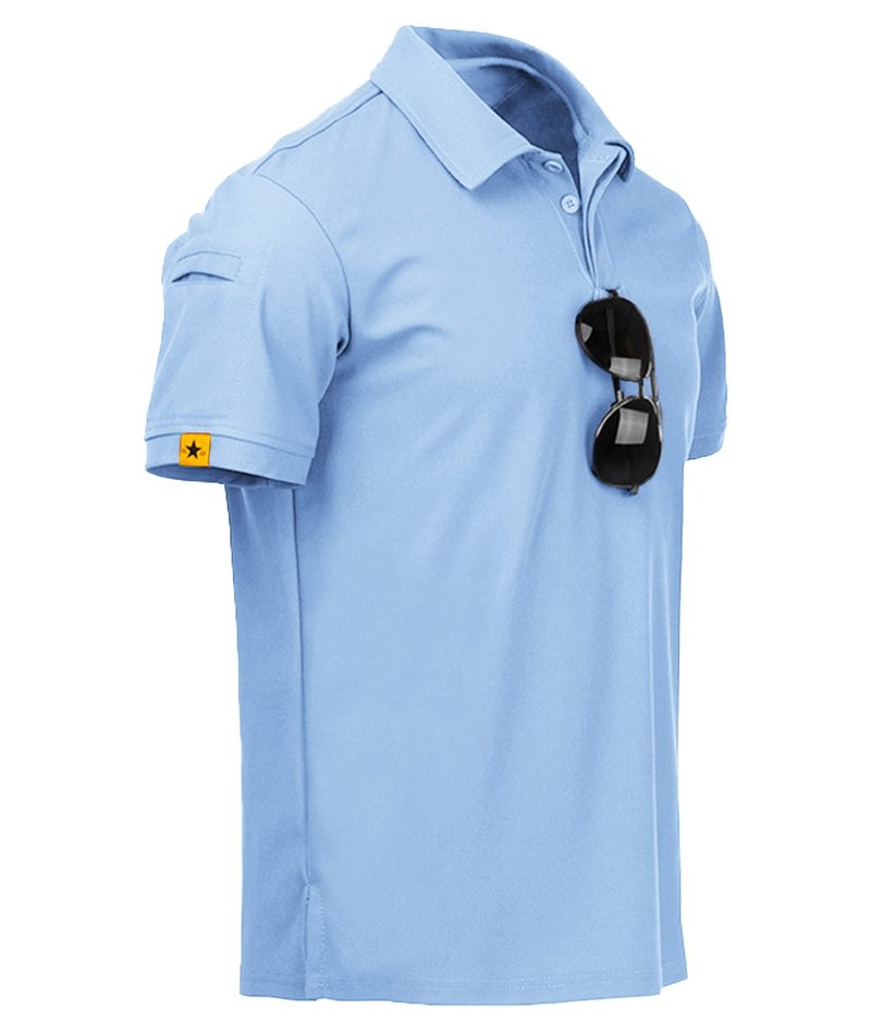 ZITY Mens Polo Shirt Short Sleeve Sports Tactical T-Shirt Athletic Golf Polos Daily Casual Stylish Collared Shirts for Men Moonblue XX-Large